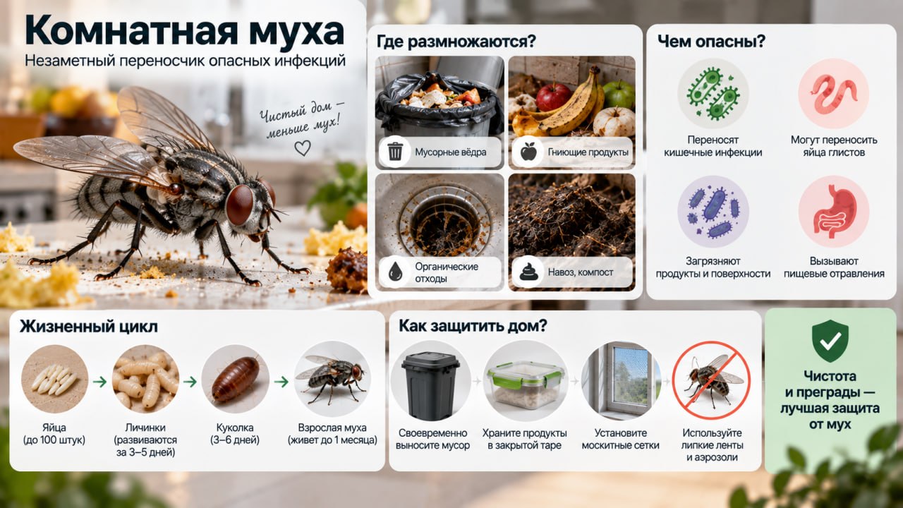 Комнатная муха: источники выплода